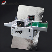 Machine de revêtement adhésif thermofusible pour panneaux isolants sous vide, chauffage électrique automatique, emballage bois/plastique, utilisation facile
