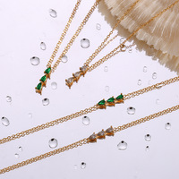 Collier minimaliste JY avec pendentif goutte d'eau en cristal et zircon, plaqué or 18 carats, en acier inoxydable