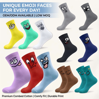 Chaussettes en tricot personnalisées avec motifs d'expressions amusantes, impression 3D par sublimation, chaussettes fantaisie, chaussettes personnalisées avec photo, chaussettes unisexes