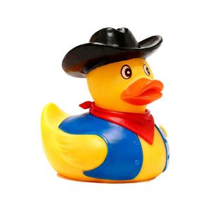 Juguete de Pato Vaquero Promocional, Juguetes de Agua de Vinilo para Baño de Niños, Patitos Amarillos Flotantes al por Mayor - Product Image 1