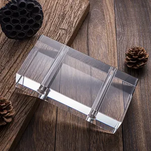 Vente en gros brique thermofusible cloison en cristal dépoli bloc de sécurité dépoli brique de verre en cristal massif