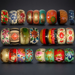 Latest Religious Cultural Rajasthani <b>Ball</b> Bangles Ivory and Resin Women's Wedding Fashionable Accent Jewelry - Product Image 1