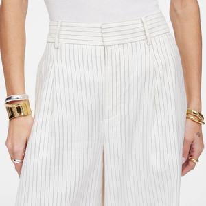 Conjunto de Dos Piezas de Ropa de Mujer, Elegante, de Lino y Algodón, con Cuello en V y Botones, para Verano - Product Image 6