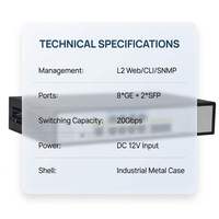 Switch Ethernet Géré 8 Ports Gigabit avec 2 Emplacements Fibre SFP, Gestion Web, 10/100/1000 Mbps pour Entreprises