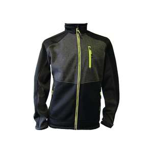 TERRAX Knitted fleece jacket size L dark <b>green</b>/<b>black</b>/lime 100 % PES - Product Image 1