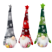 Décorations de Noël : Gnome de Noël en peluche, Elfe décoratif, Poupée nain sans visage à carreaux, Ornements, Pot à bonbons en plastique