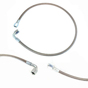 Tuyau d'alimentation en huile de <span class=keywords><strong>turbo</strong></span> moteur en acier inoxydable tressé PTFE AN4 90 ° Raccords droits - Product Image 3