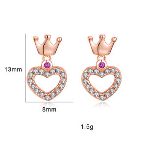 <span class=keywords><strong>Boucles</strong></span> <span class=keywords><strong>d</strong></span>'<span class=keywords><strong>oreilles</strong></span> <span class=keywords><strong>pendantes</strong></span> en argent 925 plaqué or, petites et <span class=keywords><strong>d</strong></span>élicates, en forme de cœur, prix de gros en vrac pour les petites filles - Product Image 4