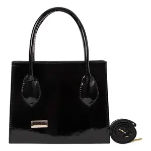 Bolso Tote Casual para Mujer Fana Jena con Dos Asas en Color Negro y Cierre de Cremallera, con Impresión de Logo Personalizado y Forro de PU - Product Image 3