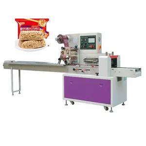 Automatic pillow flow packing candy lollipop protein energy bars chocolate bar packaging machine
