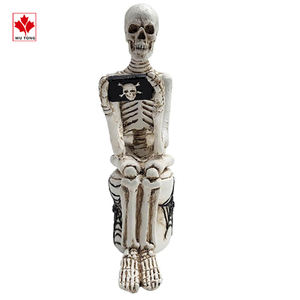 Estatua de <span class=keywords><strong>esqueleto</strong></span> de resina sentada en el inodoro jugando con el teléfono móvil para la decoración del hogar - Product Image 3