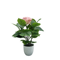 Tanaman Pot Hydrangea Buatan untuk Dekorasi Lantai, Bunga Buatan untuk Pajangan Kantor Dalam & Luar Ruangan, Sangat Realistis