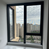 Fenêtre à battant verticale en aluminium avec 4 rails, verrouillage à rouleaux, moustiquaire, design moderne, insonorisée et étanche, conforme à la norme 24