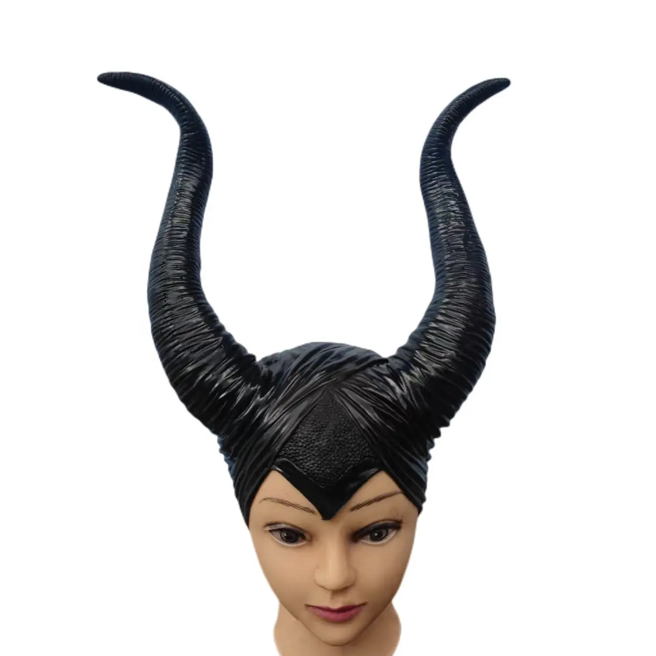 할로윈 의상 Maleficent 뿔 디럭스 투구 여성용 블랙 이블 모자