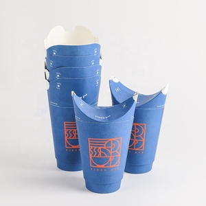Nueva mariposa biodegradable para llevar té café taza de papel con tapa plegable integrada para bebidas frías y calientes - Product Image 6