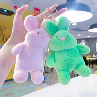 Porte-clés en peluche lapin mignon et paresseux, mini poupée lapin en peluche pour sac, cadeau de mariage, vente en gros