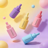 Flacon compte-gouttes en verre cylindrique carré coloré de 30 ml avec bouchon à vis pour huiles essentielles et sérums, livré dans une boîte personnalisée