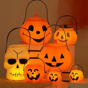 Secchio luminoso della zucca di <span class=keywords><strong>Halloween</strong></span> con la decorazione di <span class=keywords><strong>Halloween</strong></span> del secchio luminoso del Festival del fantasma del secchio del coperchio - Product Image 1