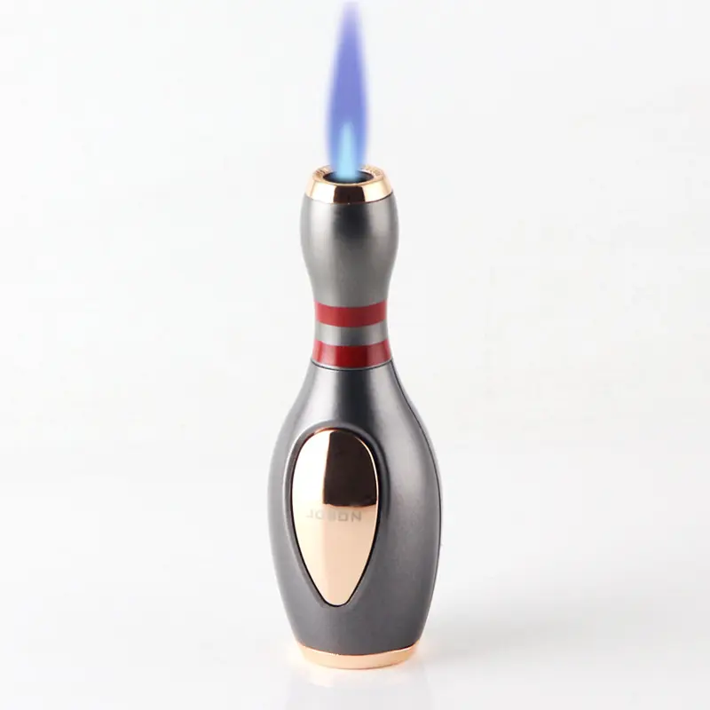 Großhandel Jobon Marke Single Flame Jet Feuerzeug CUSTOM LOGO Creative BOWLING Design wind dichte Gas rauchen Metall Zigarren Feuerzeuge