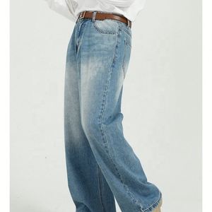 กางเกงยีนส์ผู้ชายผ้าฝ้ายดิบขากว้างสไตล์วินเทจผลิตตามสั่งผลิตได้จากอิตาลี - Product Image 4