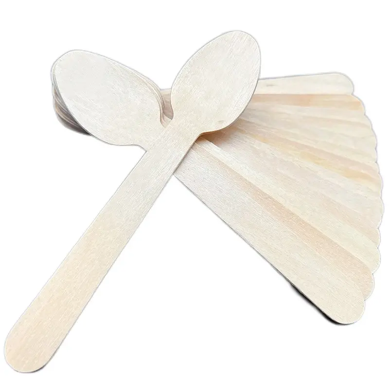 2022 Custom Design 140mm Birch Catering Compostable Cooking Wood Spoon