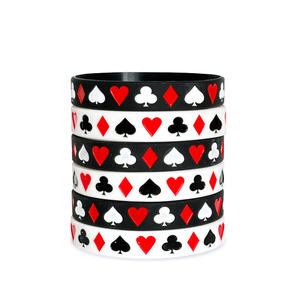 Braccialetto sportivo in Silicone stile Poker con <span class=keywords><strong>Street</strong></span> Dance scacchi gioco di carte elastico riempito con inchiostro per promozioni - Product Image 1