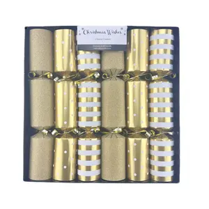 Craquelins de noël à paillettes dorées de haute qualité avec cadeaux de luxe, approvisionnement direct d'usine