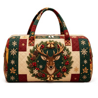 Sac fourre-tout en polyester imprimé en 3D sur le thème de Noël avec motif géométrique, sac de voyage pliable de grande capacité pour la gym