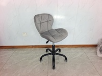 Chaise pivotante pour bureau à domicile, petite chaise de bureau rembourrée en velours gris