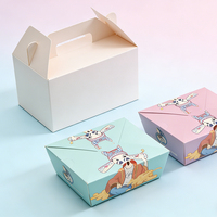 Boîte à gâteau en carton vide, recyclable, pour la restauration rapide à emporter, emballage jetable pour hamburgers et poulet