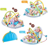 Baby Gym Lay to Sit-Up Playmat3-in-1 Centre d'activités pour nouveau-nés Tummy Time ToysPillow Infant Miror0-12 Mois