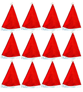 Chapeaux de Noël rouges personnalisés de haute qualité, doux, en non-tissé, bonnets de Père Noël pour adultes et enfants, décorations de Noël classiques - Product Image 5