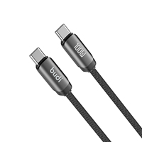 Cable Budi de 100w, 1.2m (3 pies), con Chip E-marker, Carga Rápida PD, Tejido Denso, 480mbps, Sincronización Rápida de Datos, USB-C a USB-C, para Carga y Transferencia de Archivos