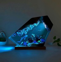 Décoration de table créative pour chambre à coucher, petits accents lumineux, veilleuse de table, artisanat artistique océanique en résine époxy artificielle