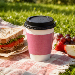 Hot Sale 50 Pack 12 oz Disposable Heat Resistant Leak Proof Pink Coffee Cups with Lids for Party Wedding Birthday - Product Image 4