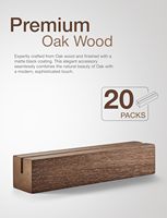 Porte-cartes en bois de chêne, 20 pièces, couleur noyer, support en bois et acrylique pour panneaux, décoration de table, présentoir d'images pour mariage et fête