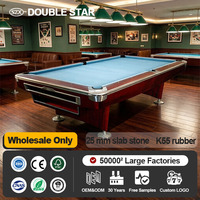 Table de billard professionnelle personnalisable pour intérieur, 9 pieds, en bois massif, avec caoutchouc K55, pour usage commercial