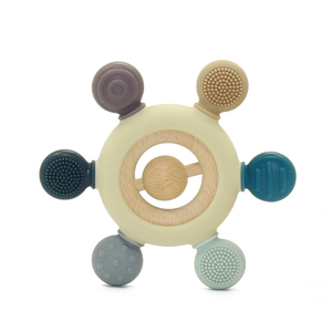 Hot food grade Silicone bé Teether bé vòng DIY mọc răng MOL đồ chơi BPA miễn phí bánh lái bằng gỗ teethers - Product Image 1