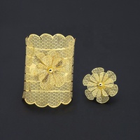 JXX-Parure de bijoux brésiliens de luxe en laiton plaqué or 24 ct Offre Spéciale bague de fiançailles et bracelet de mariage style africain