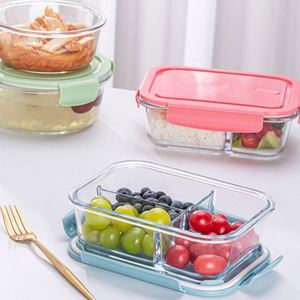 Contenedor de comida de vidrio de borosilicato personalizado 400/700/1000ml Capacidad Rectángulo Fiambrera con caja de regalo - Product Image 5