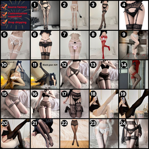 Collants sexy à entrejambe ouvert pour femmes, en polyamide respirant, transparents, noirs, contrastants, tentation, commande en gros ODM - Product Image 2