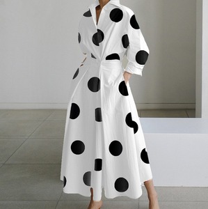 Abito Lungo da Donna all'Ingrosso, Stile Retrò Hong Kong, <span class=keywords><strong>Vestito</strong></span> Casual <span class=keywords><strong>con</strong></span> <span class=keywords><strong>Colletto</strong></span> a Polo, Taglie Grandi S-5XL - Product Image 1