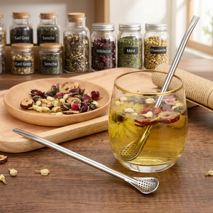 Stainless Steel Tea Spoon With Perforated Bowl Reusable <b>Bar</b> <b>Tool</b> Minimalist Design For Herbal Infusions - Product Image 3
