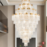 Lustre en cristal de luxe, adapté aux grands tels que les halls d'hôtel, les villas, les escaliers en colimaçon du grenier, les lustres de salon
