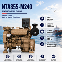 Mesin Diesel Laut SCDC Cums NTA855-M240 240HP Pelumasan Bertekanan 6 Silinder Berpendingin Air untuk Kapal Nelayan dan Kapal Tunda