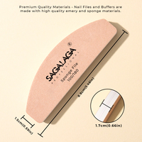SAGALAGA OEM ODM Mini polissoir à ongles double face en éponge grain 100/180 pour pré-manucure et lissage de surface, vente en gros, marque privée