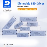 DUSKTEC ince 12-80 Watt AC giriş 220 230 Volt DC çıkış 12V 24V anahtarlama güç tedarik trafo triyak kısılabilir LED sürücüsü