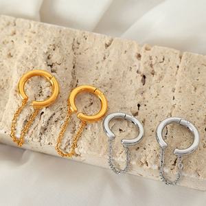 Fabricant de boucles d'oreilles - Boucles d'oreilles classiques en acier inoxydable - Boucles d'oreilles tendance pour femmes - Pour les oreilles sans perçage - Product Image 2