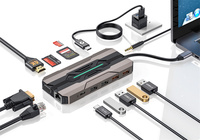Hub 13 en 1 USB Type C vers HDML Hub adaptateur pour ordinateur portable HUB Lecteur de carte SD Stations d'accueil pour ordinateur portable macbook