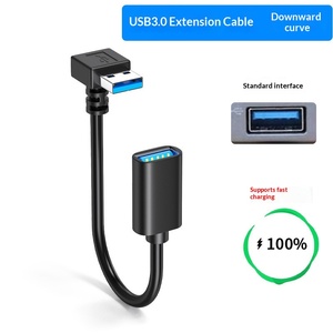 USB3.0延长线90度弯头USB公母接口插头无氧铜纯铜芯适用于电脑/电视 - Product Image 4
